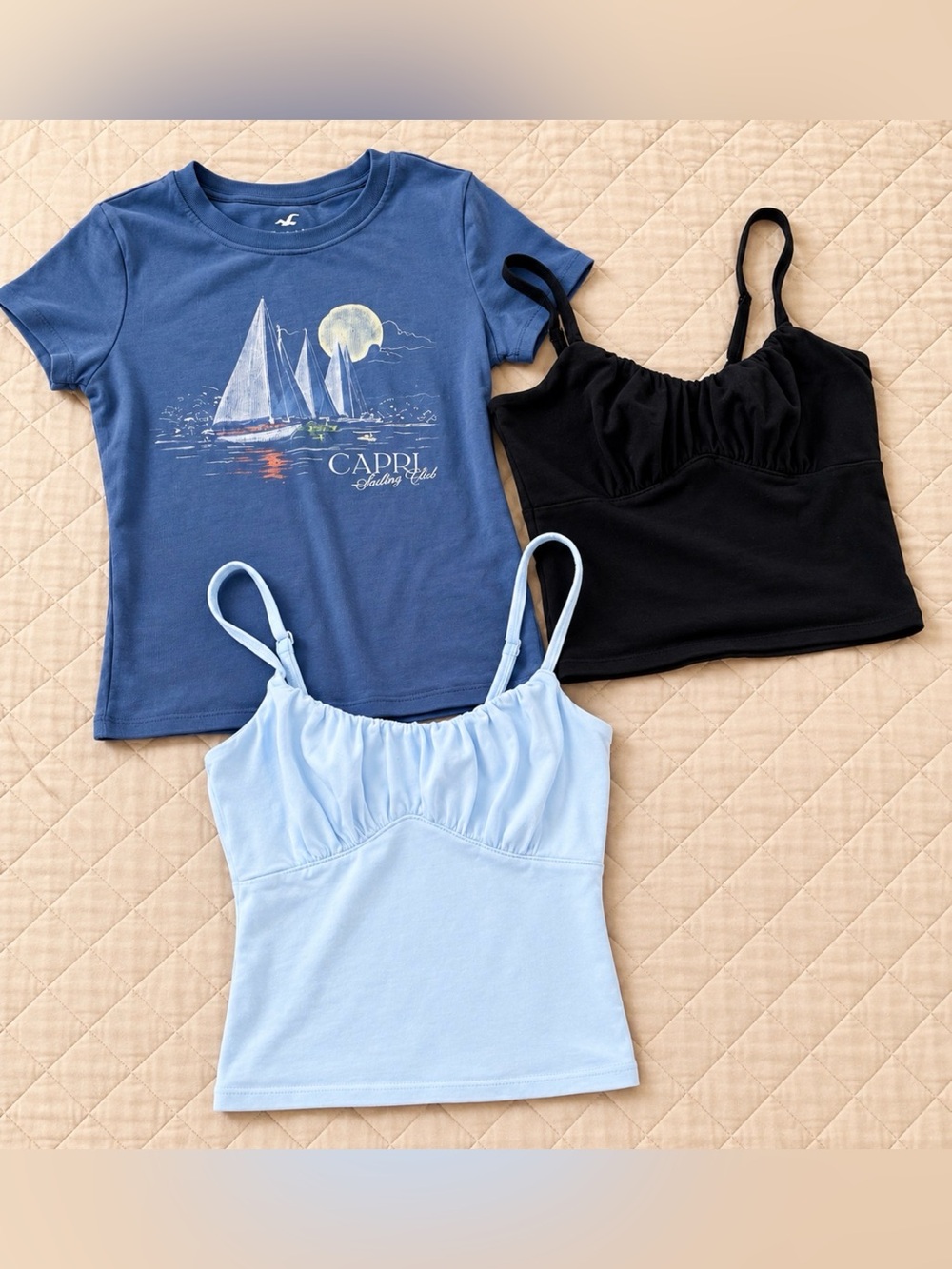 Hollister XS Top Bundle Y2K Coquette Coastal Girl Lot of 3